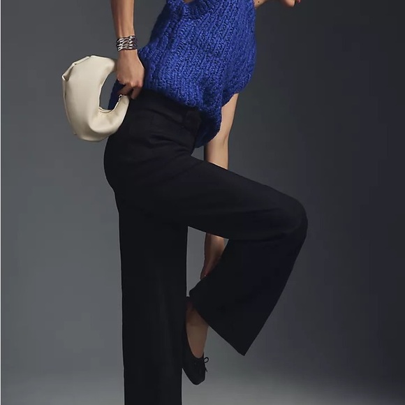 NWT Maeve The Colette Wide Legged Cropped Linen Pants/size 4/black - Picture 4 of 5